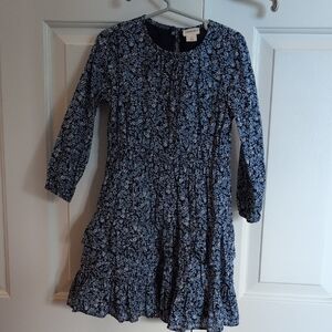 Crewcuts Blue and White Pleated Fit and Flare Dress